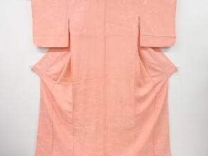 ヱ霞に流水・樹木模様織り出し色無地着物